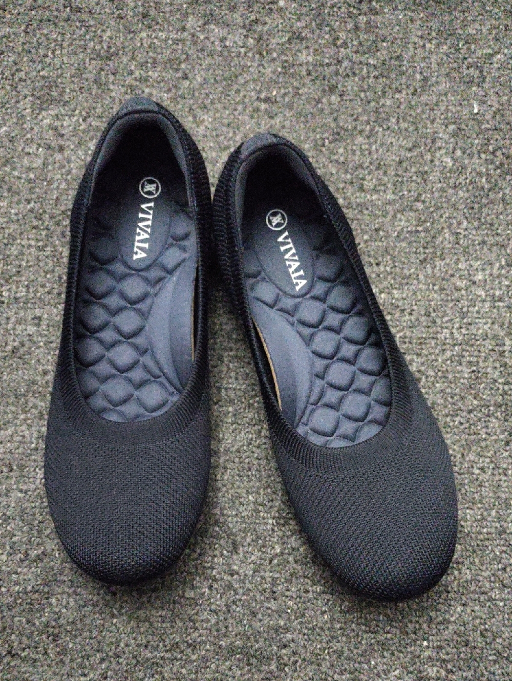 VIVAIA Black Knit Women's Ballet Flats - Cushioned Comfort